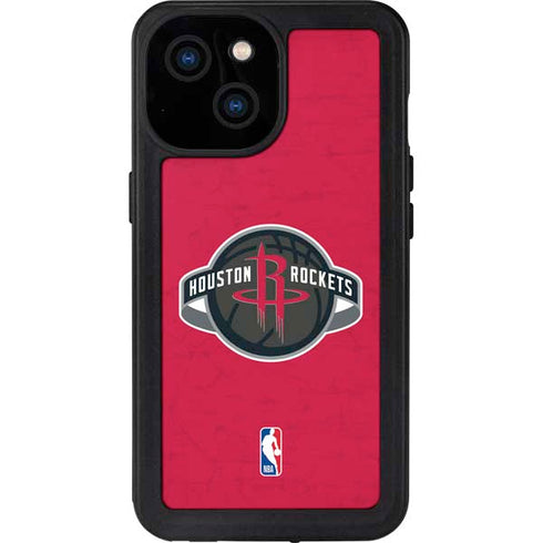NBA Houston Rockets Distressed iPhone 15 Waterproof Case